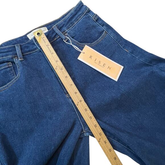 Risen Jeans Wide Leg High Rise Denim Pants 11/30 30x33 Raw Hem NWT - Picture 8 of 12